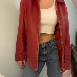 Adler Collection Red Leather Jacket